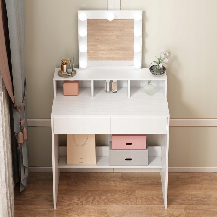 TOALETKA-DO-MAKIJAZU-WIZAZU-KOSMETYCZNA-Z-LUSTREM-LED-LOFT-NOWOCZESNA-80-CM-Wysokosc-mebla-145-cm