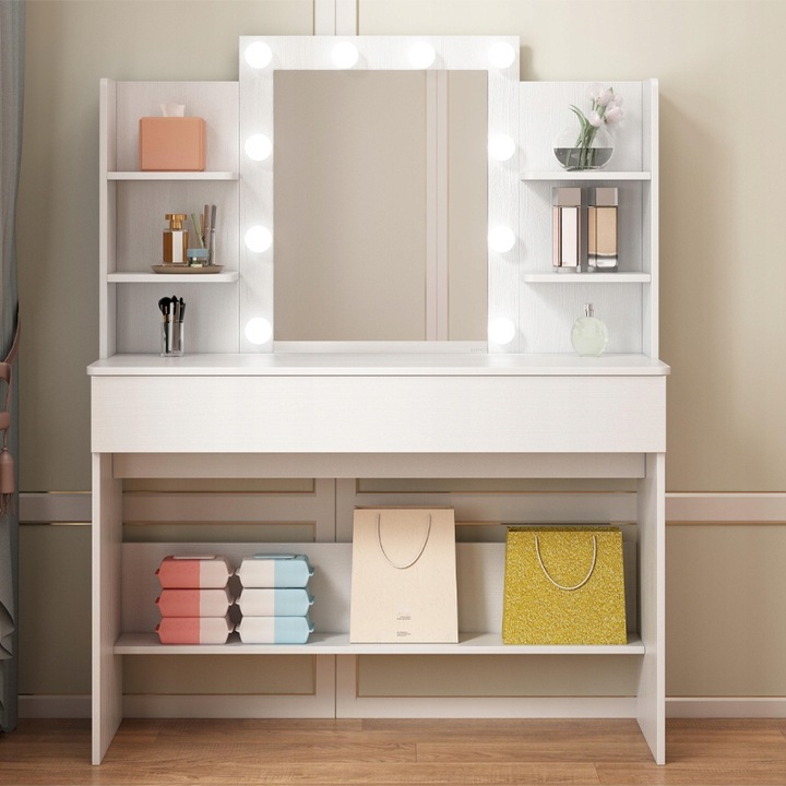 TOALETKA-KOSMETYCZNA-MAKIJAZU-WIZAZU-Z-LUSTREM-LED-LOFT-NOWOCZESNA-110-CM-EAN-GTIN-5904890441934
