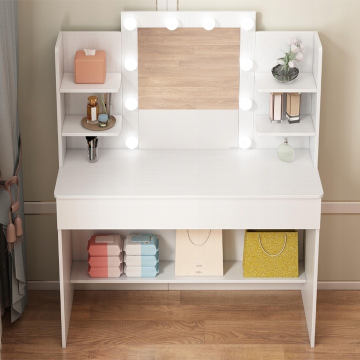 TOALETKA-KOSMETYCZNA-MAKIJAZU-WIZAZU-Z-LUSTREM-LED-LOFT-NOWOCZESNA-110-CM-Szerokosc-mebla-110-cm
