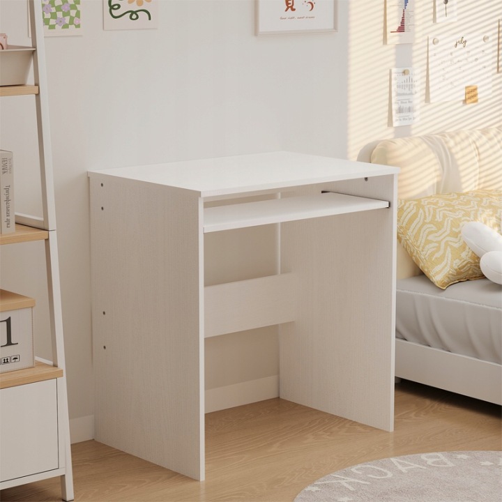 BIURKO-KOMPUTEROWE-STOLIK-BIALE-NOWOCZESNE-Z-POLKA-NA-KLAWIATURE-LOFT-70CM-Kolor-mebla-bialy