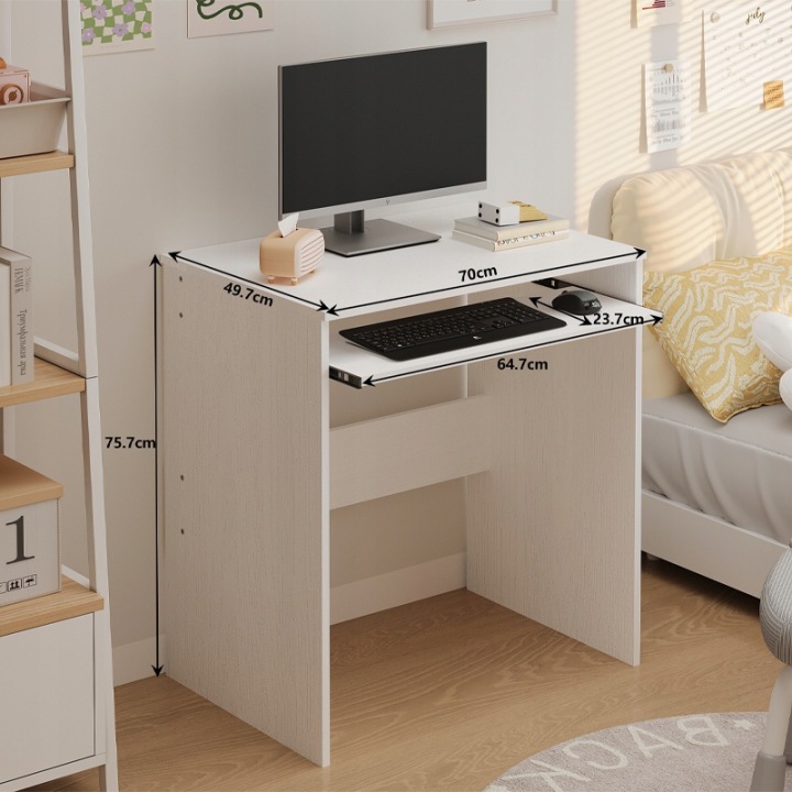 BIURKO-KOMPUTEROWE-STOLIK-BIALE-NOWOCZESNE-Z-POLKA-NA-KLAWIATURE-LOFT-70CM-Szerokosc-mebla-70-cm