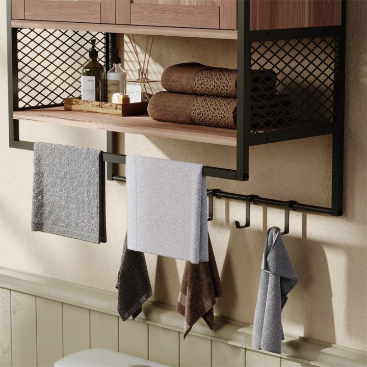 SZAFKA-LAZIENKOWA-WISZACA-LOFT-RUSTYKALNA-SCIENNA-Z-WIESZAKIEM-JASNY-BRAZ-Glebokosc-mebla-30-cm
