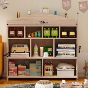Regał dziecięcy brązowy na zabawki książki loft organizator 9 przegródek