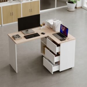 Biurko narożne z regałem loft nowoczesny 120cm
