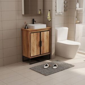 Szafka pod umywalkę łazienkowa drzwiczki loft jasny brąz półka regał 82cm