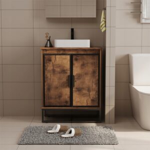 Szafka pod umywalkę łazienkowa drzwiczki loft rustykalny brąz półka 82 cm